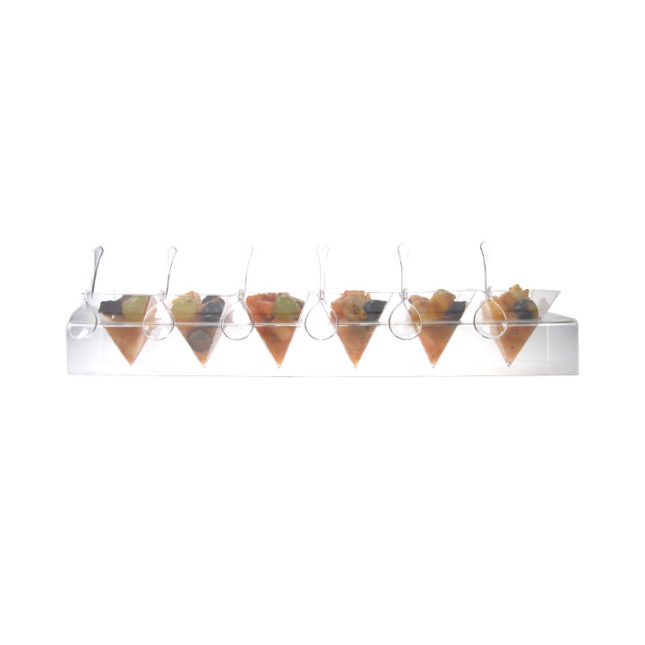 Cone Holder PS Transparent 6 Holes 40x6.5x7cm (6 Units)