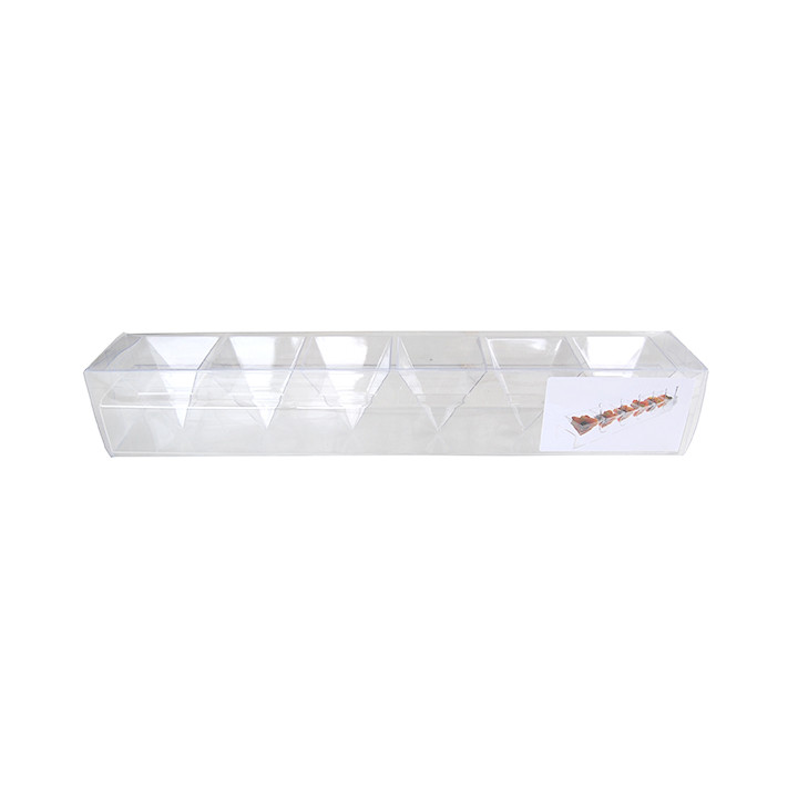 Cone Holder PS Transparent 6 Holes 40x6.5x7cm (6 Units)
