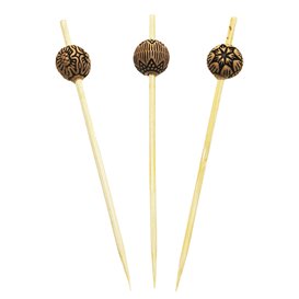 Bamboo Food Pick Ethnic Design 9cm (1200 Units)
