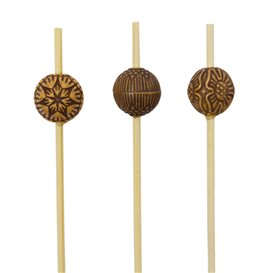 Bamboo Food Pick Ethnic Design 9cm (1200 Units)