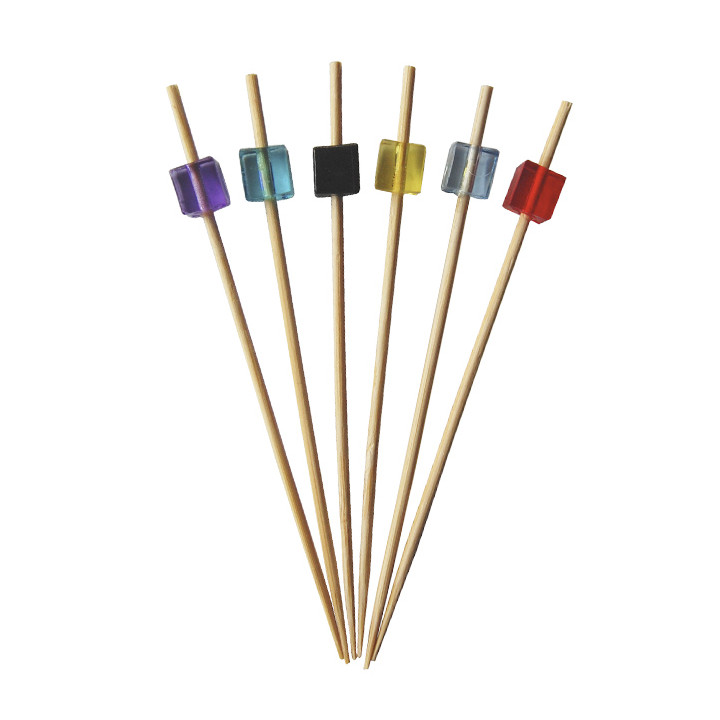Bamboo Skewer Cube Colors 7cm (1.200 Units)