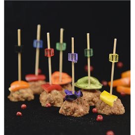 Bamboo Skewer Cube Colors 7cm (1.200 Units)