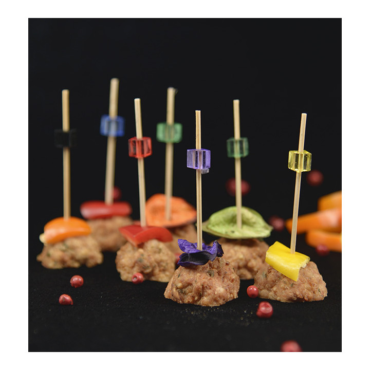 Bamboo Skewer Cube Colors 7cm (1.200 Units)