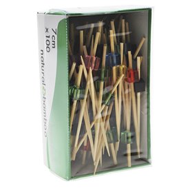 Bamboo Skewer Cube Colors 7cm (100 Units)