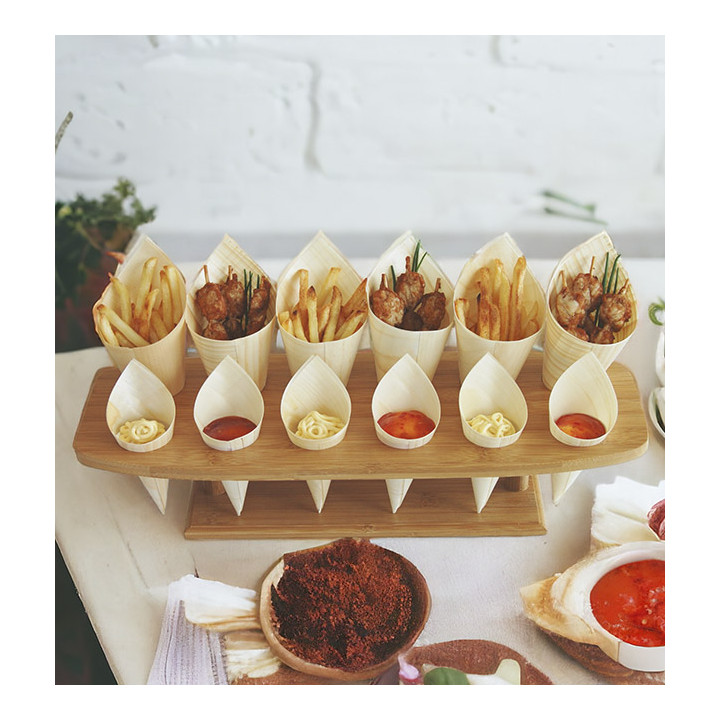 Bamboo Serving Cone Holder 12 Slots (1 Units)