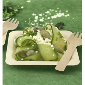 Square Wooden Plate 10,5x10,5cm (25 Units)