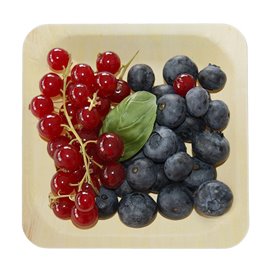 Square Wooden Plate 10,5x10,5cm (25 Units)