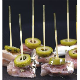 Bamboo Skewer Gold Tip 7cm (3.600 Units)