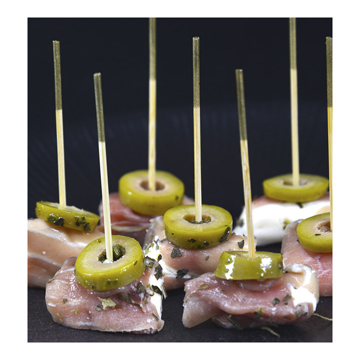 Bamboo Skewer Gold Tip 7cm (3.600 Units)