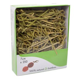 Natural Bamboo Bow Skewer 7cm in box (250 Units)  