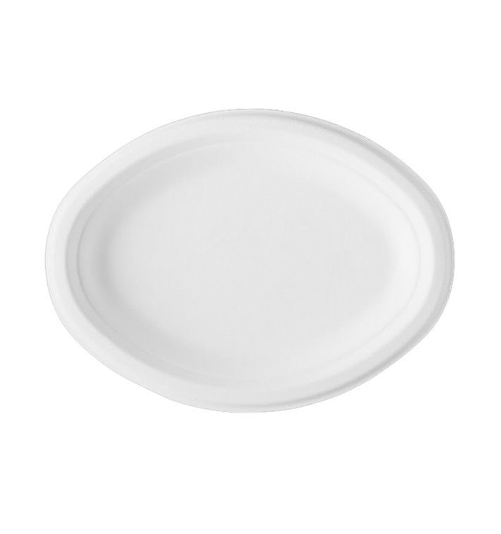Sugarcane Tray Bagasse White 25,4x17,5 cm (500 Units)