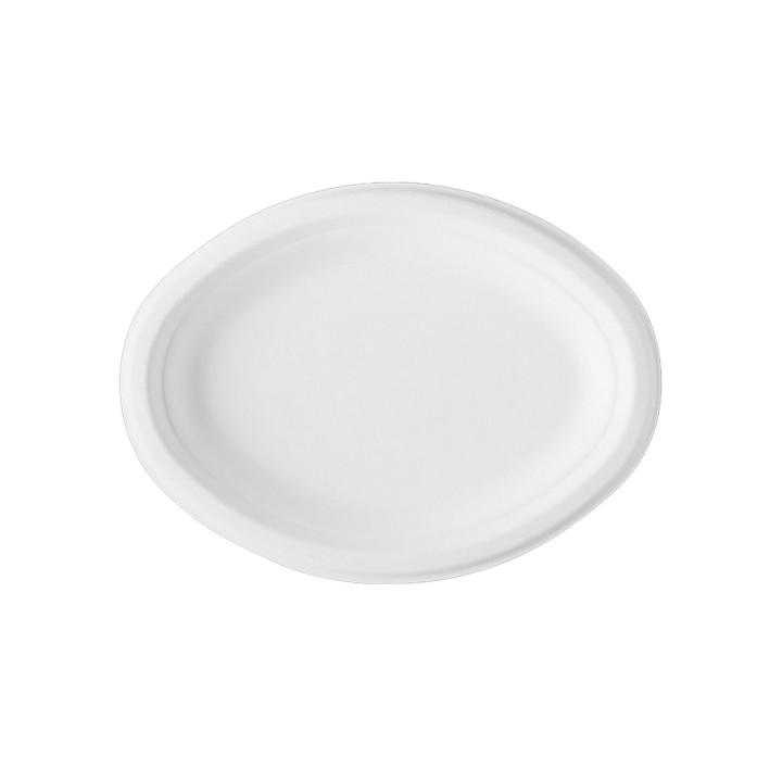 Sugarcane Tray Bagasse White 25,4x17,5 cm (50 Units) 