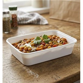 Rectangular Container in PP White 500ml 17,4x11,6x3,5cm (500 Units)