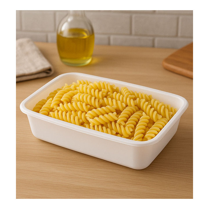 Rectangular Container in PP White 500ml 17,4x11,6x3,5cm (25 Units)