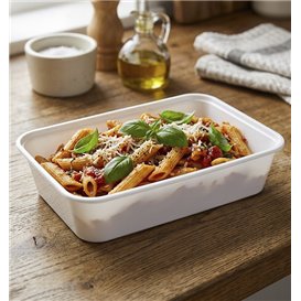 Rectangular Container in PP White 500ml 17,4x11,6x3,5cm (25 Units)