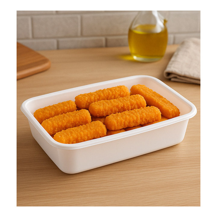 Rectangular Container in PP White 500ml 17,4x11,6x3,5cm (25 Units)