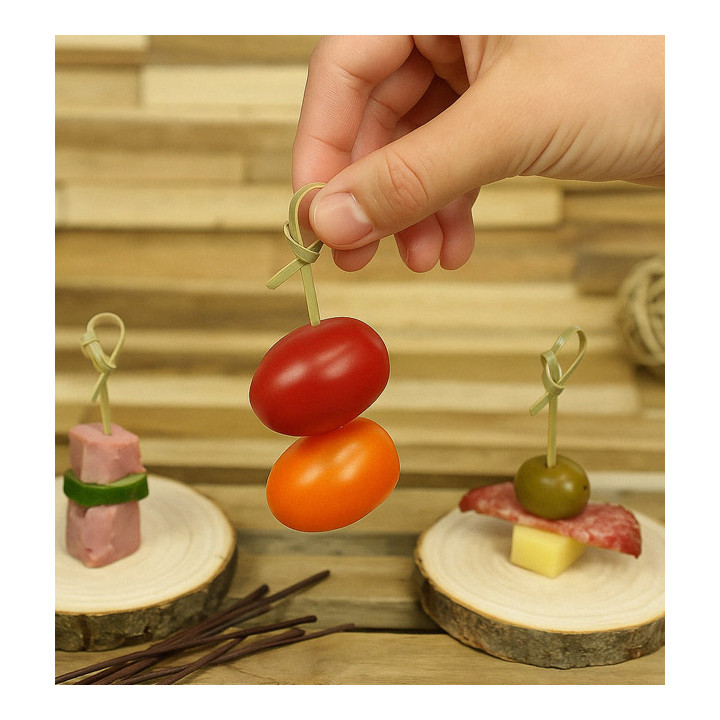 Natural Bamboo Bow Skewer 7cm (50 Units)