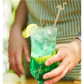 Bamboo Pink Flamingo Drink Stirrer 18cm (50 Units)