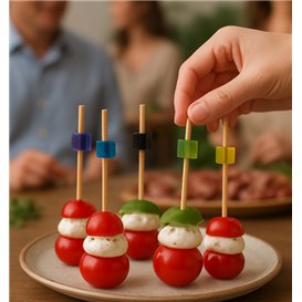 Bamboo Skewer Cube Colors 7cm (1.200 Units)