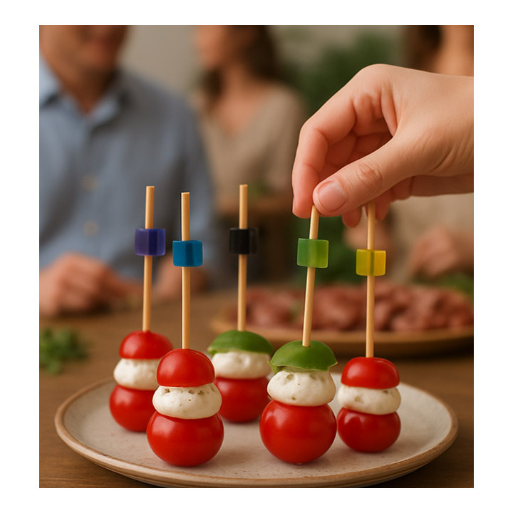 Bamboo Skewer Cube Colors 7cm (1.200 Units)