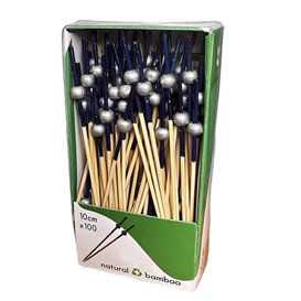 Bamboo Skewer Blue/Silver 10cm (1.200 Units)