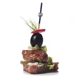 Bamboo Skewer Blue/Silver 10cm (1.200 Units)