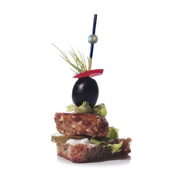 Bamboo Skewer Blue/Silver 10cm (1.200 Units)