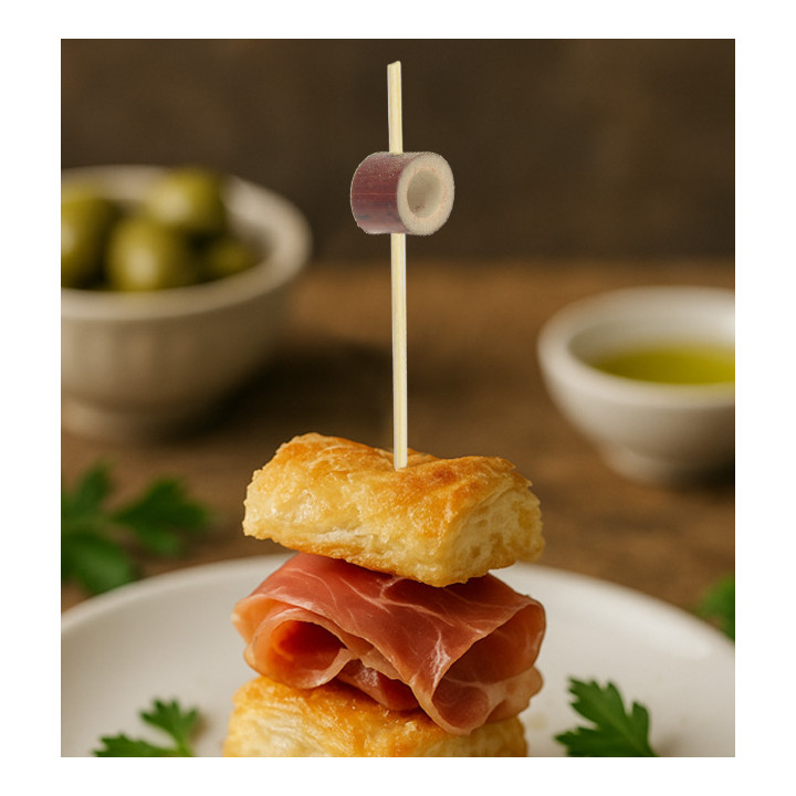 Bamboo Skewer with Red Ring 12cm (100 Units)