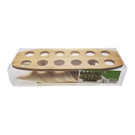 Bamboo Serving Cone Holder 12 Slots (1 Units)