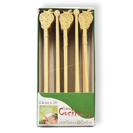 Bamboo Stirrer Strawberry for Drink 14cm (50 Units) 