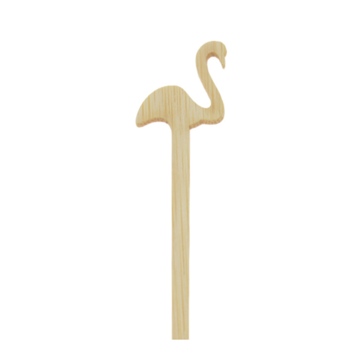 Bamboo Pink Flamingo Drink Stirrer 14cm (600 Units)