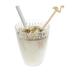 Bamboo Pink Flamingo Drink Stirrer 14cm (50 Units)