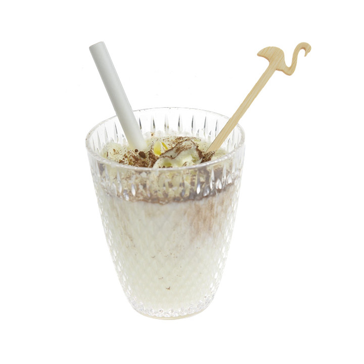 Bamboo Pink Flamingo Drink Stirrer 14cm (50 Units)