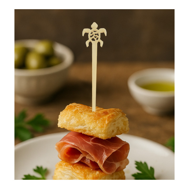 Turtle Bamboo Drink Stirrer 12cm (600 Units)