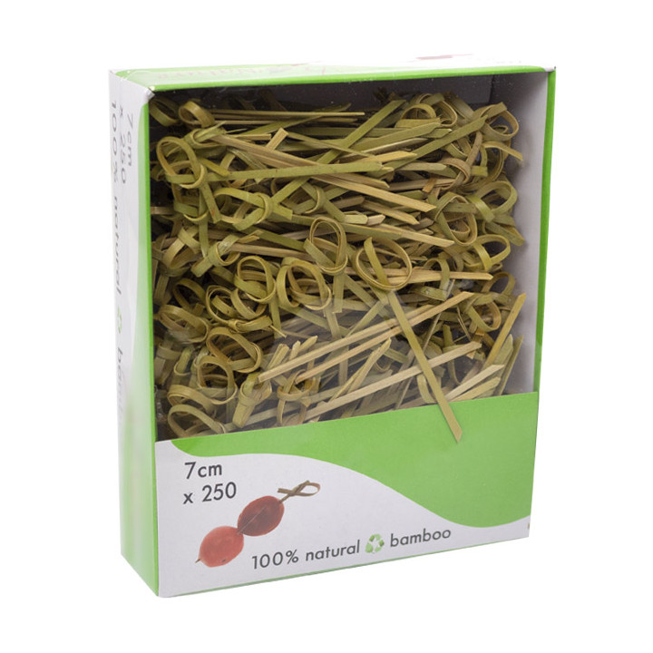 Bamboo Bow Skewer Natural 10cm (250 Units)  