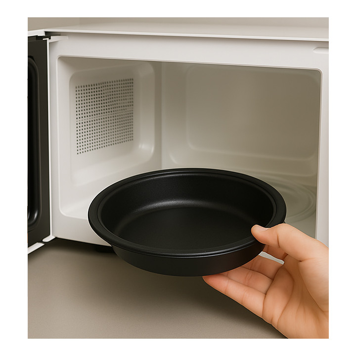 Plastic Deli Container PP Black 1000ml Ø23cm (150 Units)