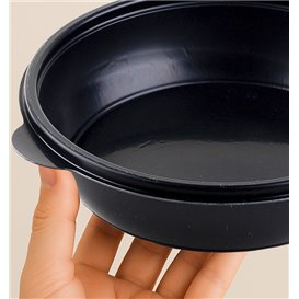 Plastic Deli Container PP Black 1000ml Ø23cm (150 Units)