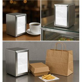 Paper Napkins for Napkin Dispenser 17x17cm White (400 Units) 