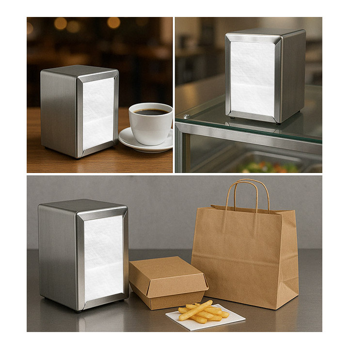 Paper Napkins for Napkin Dispenser 17x17cm White (400 Units) 