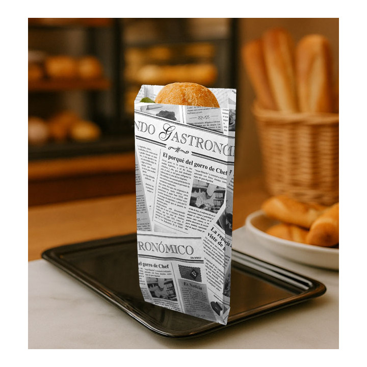 Paper Baguette Bag Times 12+2x26cm (100 Units)