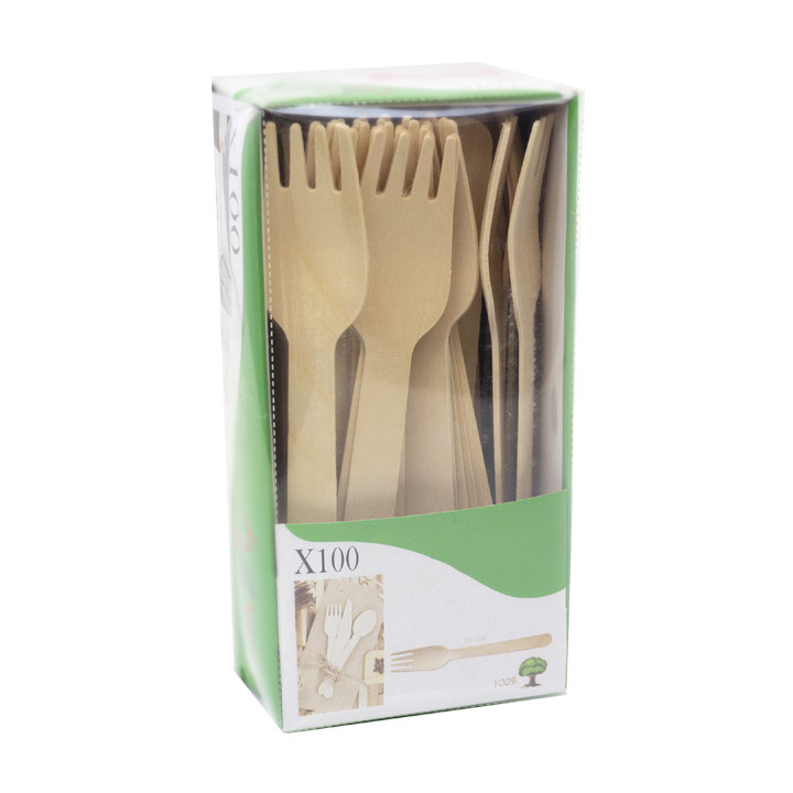 Wooden Fork Eco 16cm (100 Units)
