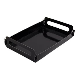 Paper Tray with Handles Rectangular shape Black 12x19 cm (100 Units)  