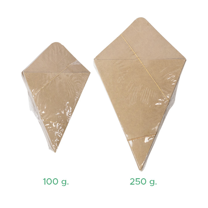 Paper Dipping Cone Kraft 19,5cm 100g (500 Units)