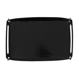 Paper Tray with Handles Rectangular shape Black 12x19 cm (100 Units)  