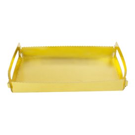 Paper Tray with Handles Rectangular shape Gold 12x19cm (100 Units) 