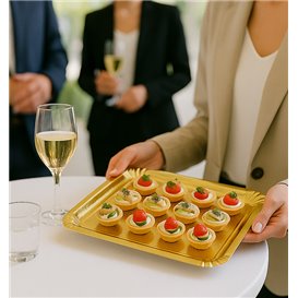 Paper Tray Rectangular shape Gold 16x22 cm (100 Units)  