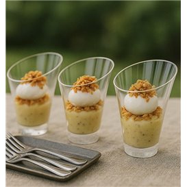 Mini Angled Appetizer Round Cup PS Transparent 195ml (100 Units) 