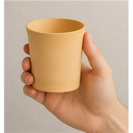 Natural Carved Bamboo Cup Reusable Catering 8,4x9,2x9cm (12 Units)