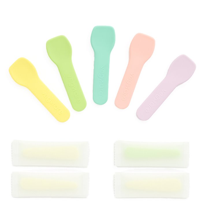 Paper Ice Cream Spoon Wrapped Assorted Colours 'Tutti Frutti' 9cm (500 Units)