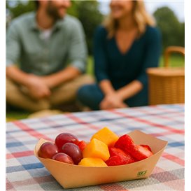 Bamboo Paper Food Tray Kraft 350ml 16,5x12x4,4cm (1000 Units)